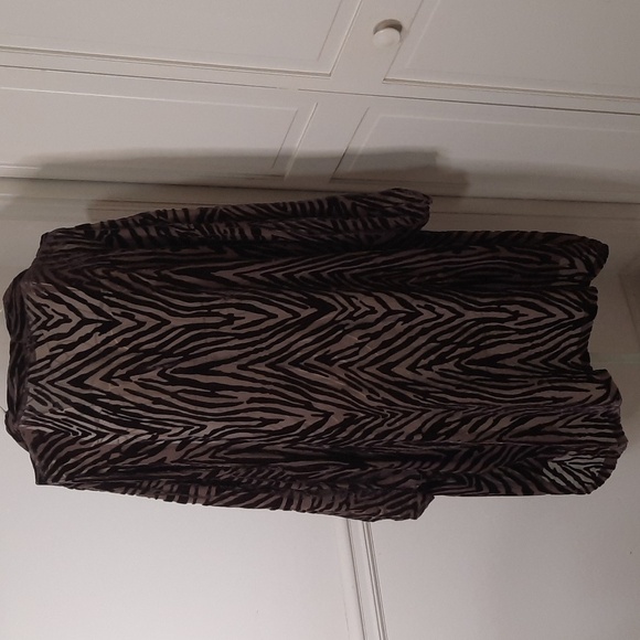 Joan Rivers Zebra Print Cardigan in Brown - Picture 3 of 7